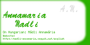 annamaria madli business card